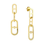 Interlocking Diamond Radiant Link Earrings
