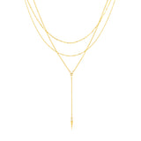 Diamond Multi Layered Lariat Spike Necklace