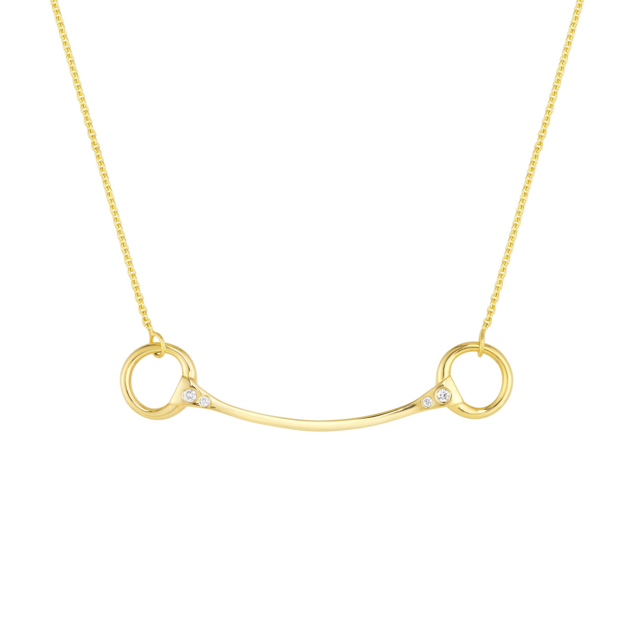 Diamond Horse Bit Station Necklace
