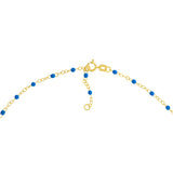 Cobalt Enamel Bead on Piatto Chain