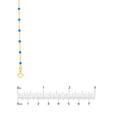 Cobalt Enamel Bead on Piatto Chain