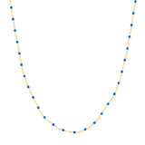 Cobalt Enamel Bead on Piatto Chain