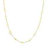 Mix Hammered Crosses Station Necklace