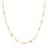 Mixed Hearts Station Curb Chain Necklace