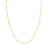 Mix Tear Drop Station Double Curb Necklace