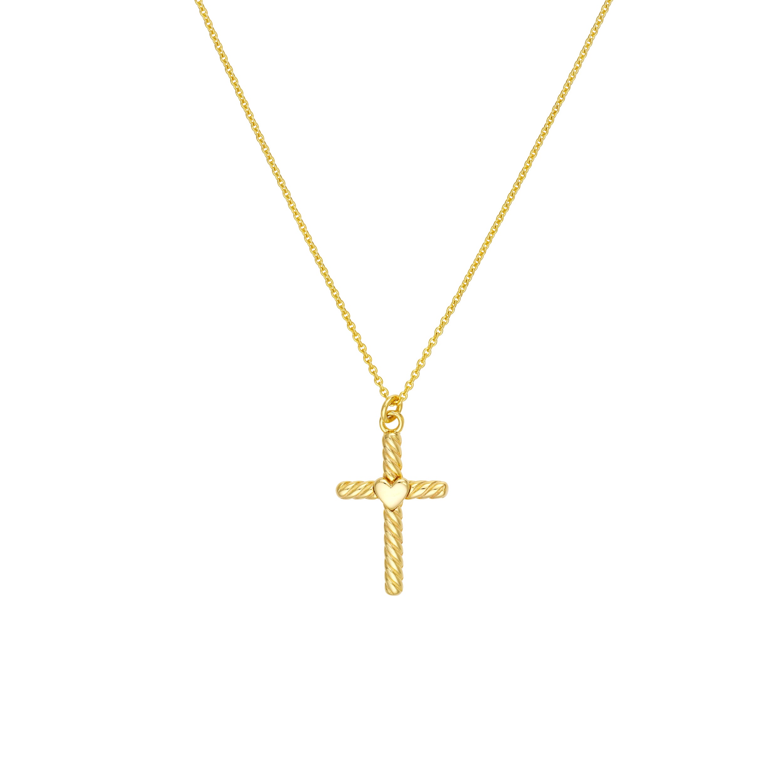 Twist Cross Heart Center Necklace