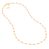 Baby Pink Enamel Bead Piatto Chain