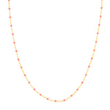 Baby Pink Enamel Bead Piatto Chain