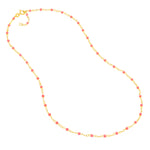 Baby Pink Enamel Bead Piatto Chain