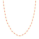 Red Enamel Bead Piatto Chain