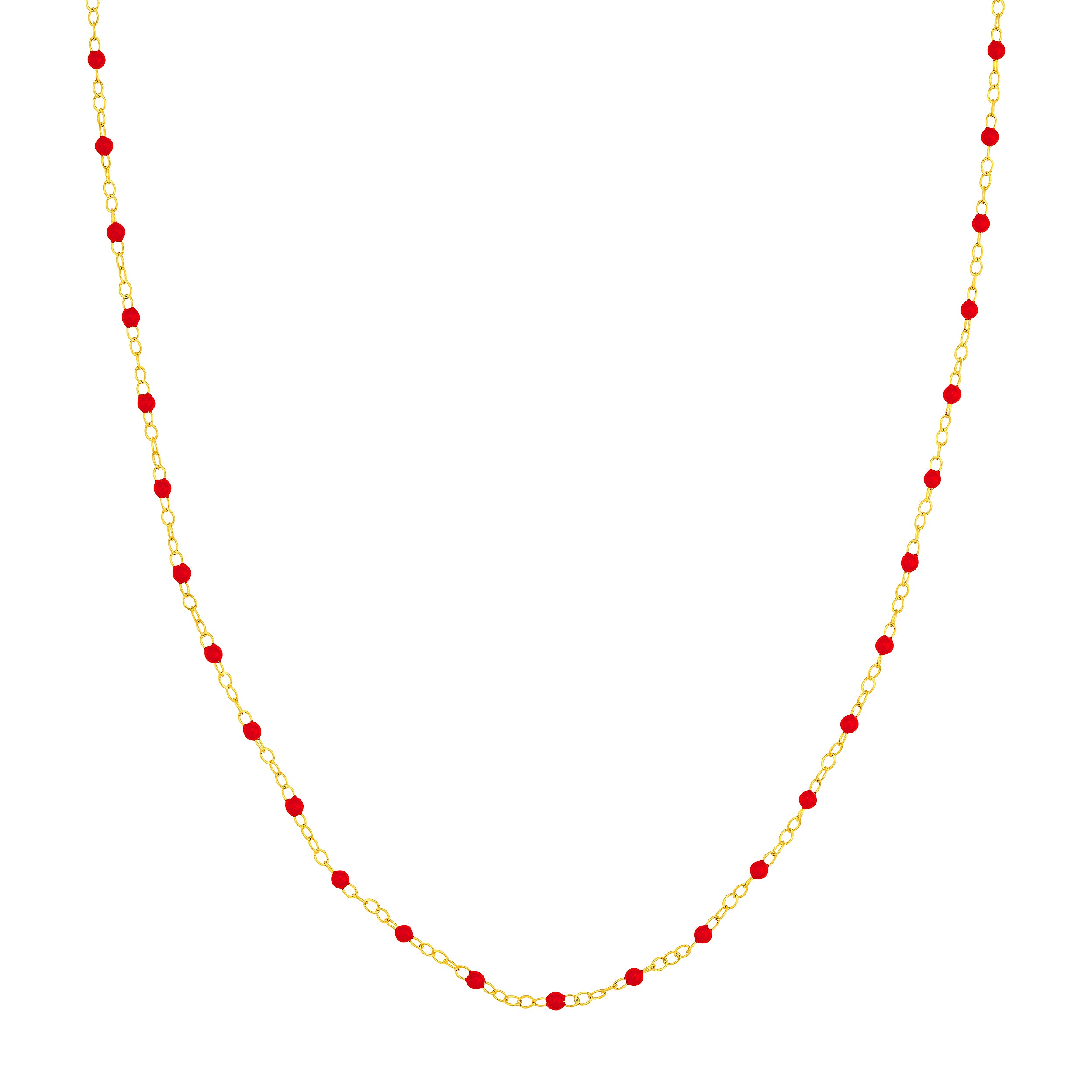 Red Enamel Bead Piatto Chain