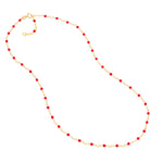 Red Enamel Bead Piatto Chain