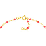 Neon Pink Enamel Bead Piatto Chain