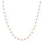 Neon Pink Enamel Bead Piatto Chain