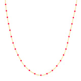 Neon Pink Enamel Bead Piatto Chain
