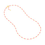 Neon Pink Enamel Bead Piatto Chain