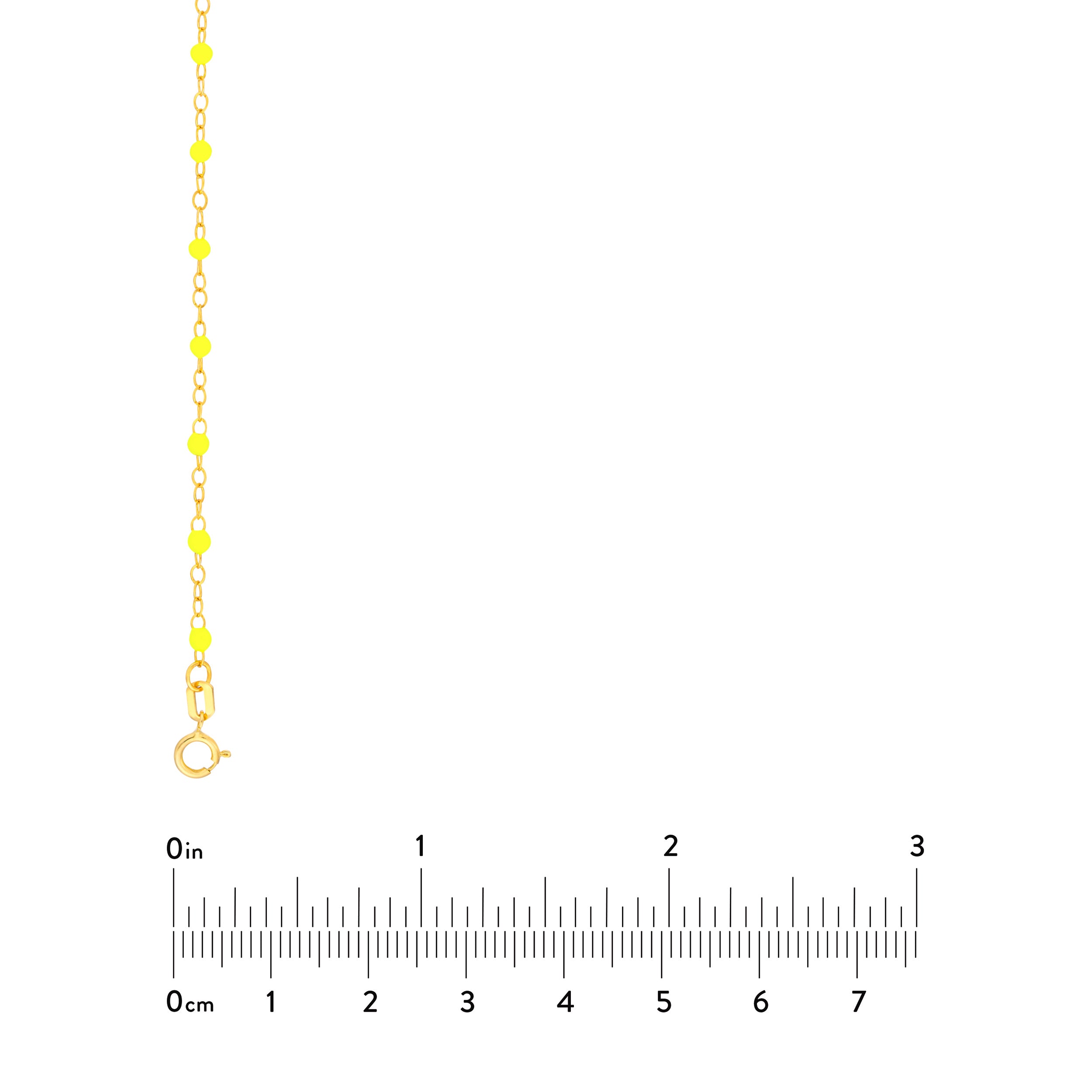 Neon Yellow Enamel Bead Piatto Chain