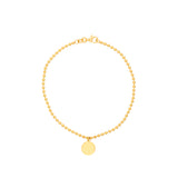 2.0mm Beaded Chain w/Dangle Disc Bracelet