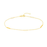 White Enamel Alternating Bar Anklet