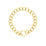 Round Link Bracelet with Diamond Push Lock