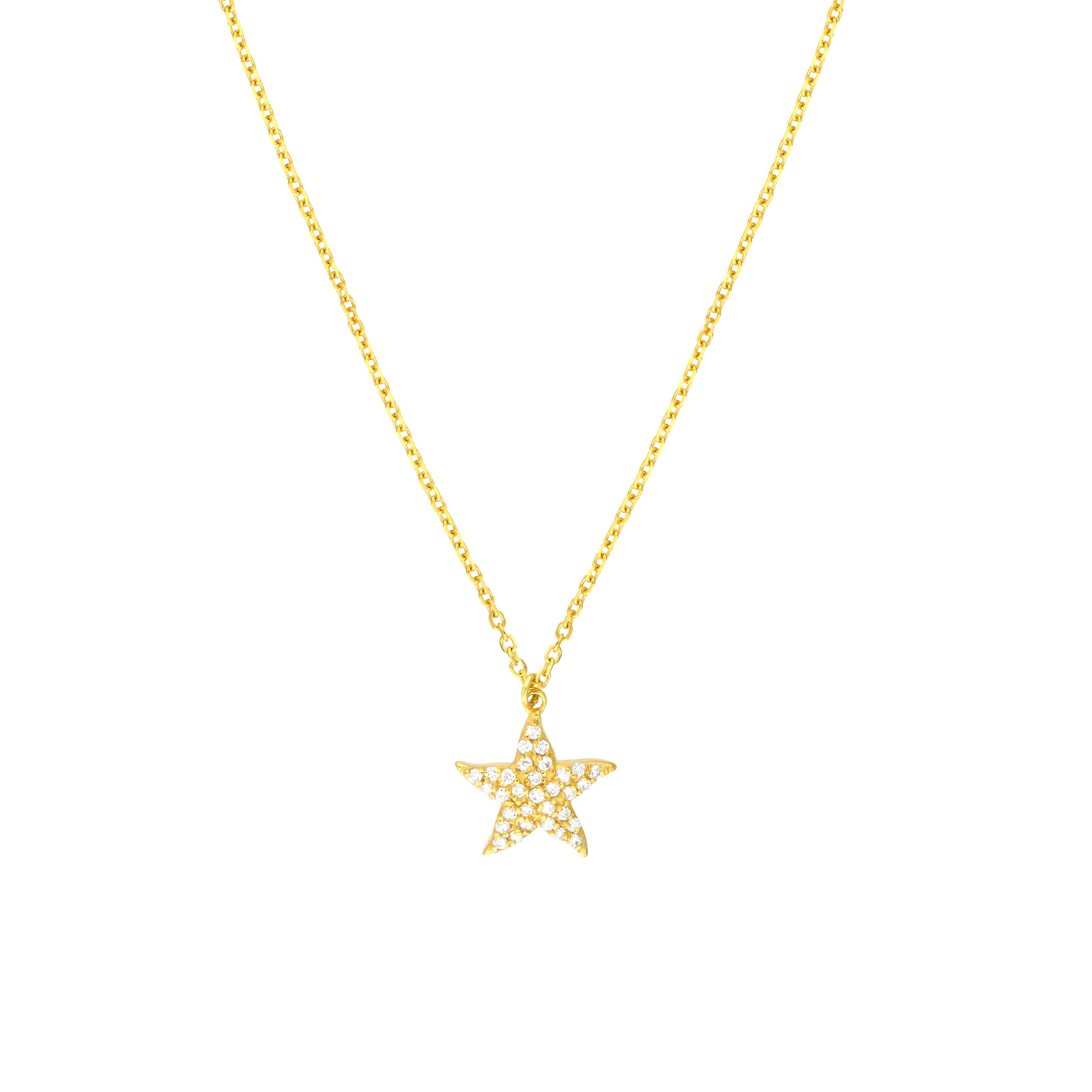 Pavé Diamond Starfish Necklace