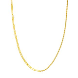 50/50 Paper Clip and Rope Necklace