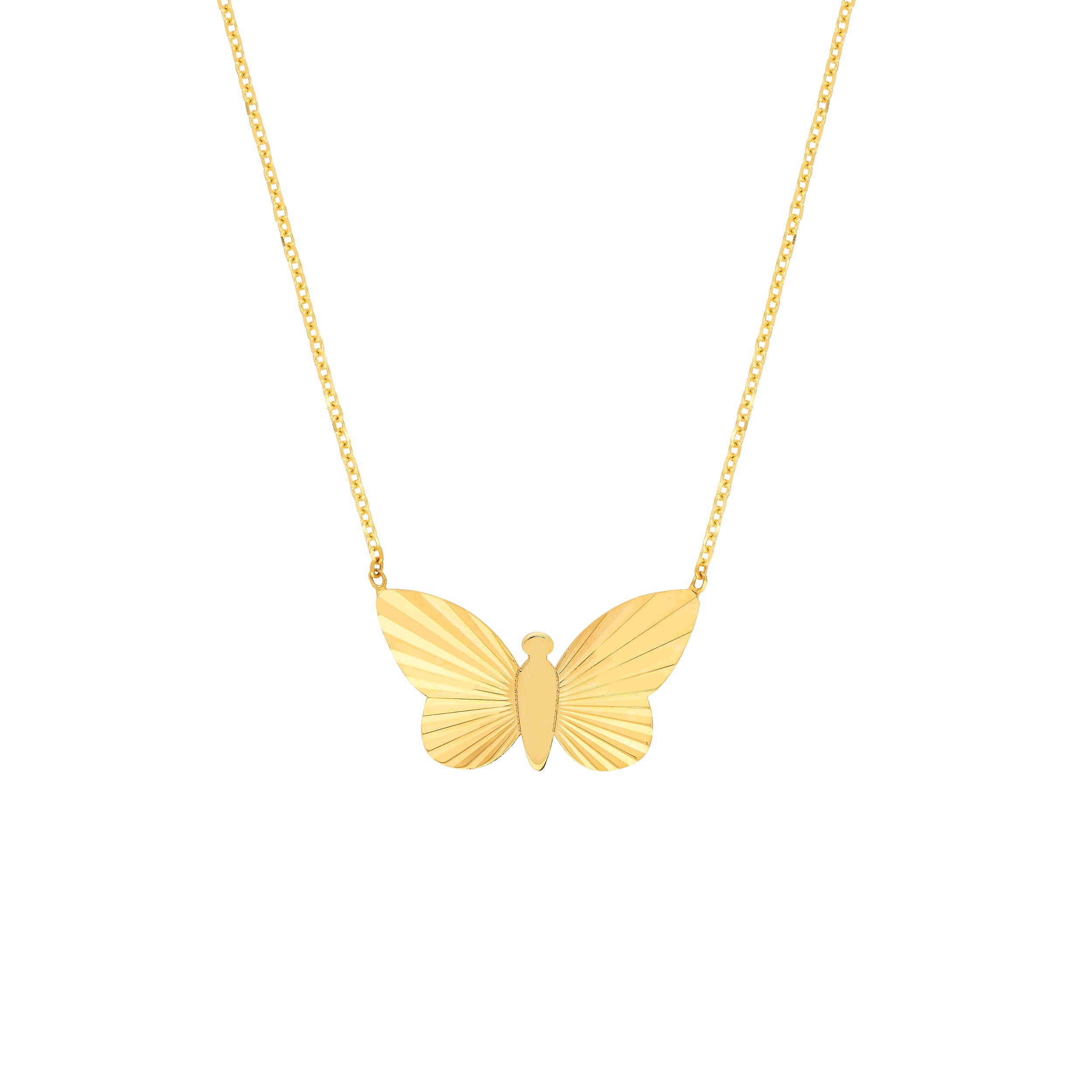 Fluted Butterfly Necklace
