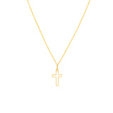 White Cross Enamel Pendant Necklace