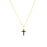 Black Enamel Cross Adjustable Necklace