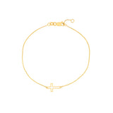 White Enamel Sideways Cross Bracelet