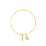 Virgin Mary and Cross Bead Bracelet