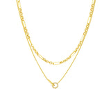 Diamond Circle Duet Layered Necklace