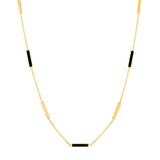 Black Enamel Alternating Bar Station Necklace