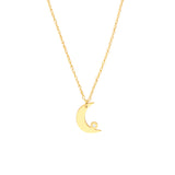 So You Diamond Bezel Half Moon Necklace
