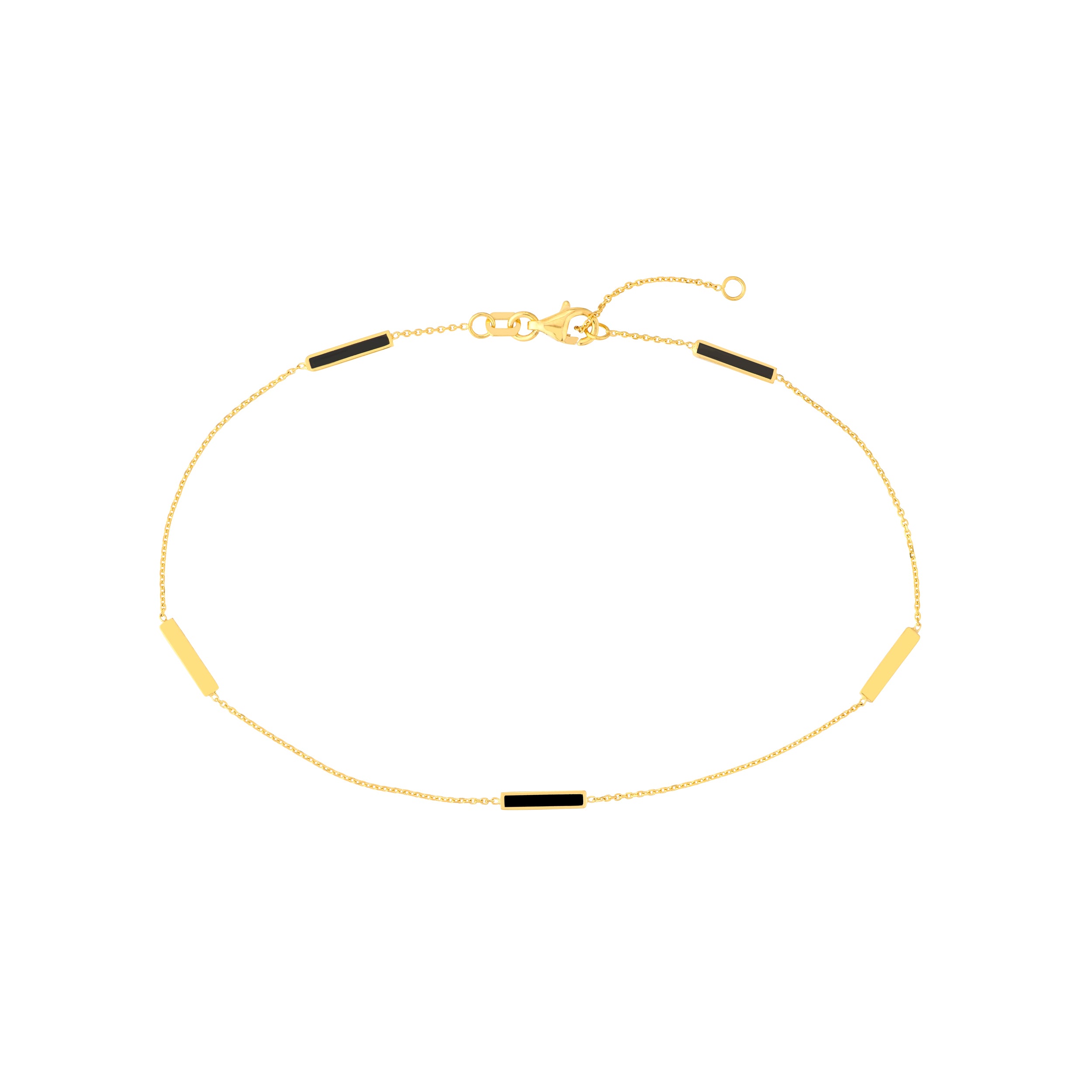 Black Enamel Alternating Bar Anklet