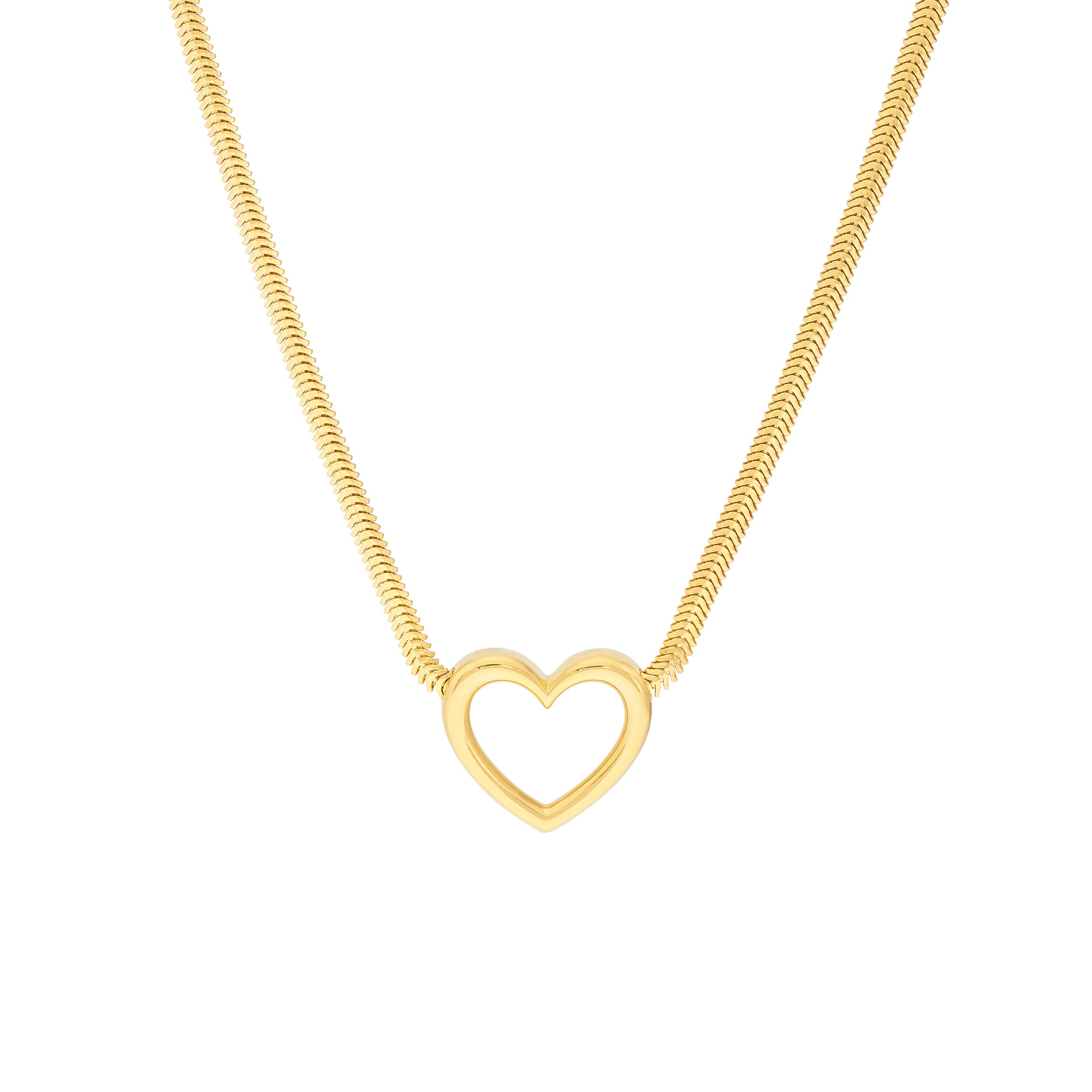 Snake Open Heart Necklace