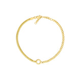 50/50 Snake + Curb Circle Station Bracelet Adjustable LL