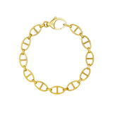 Diamond Pear Lock Oval Link Bracelet