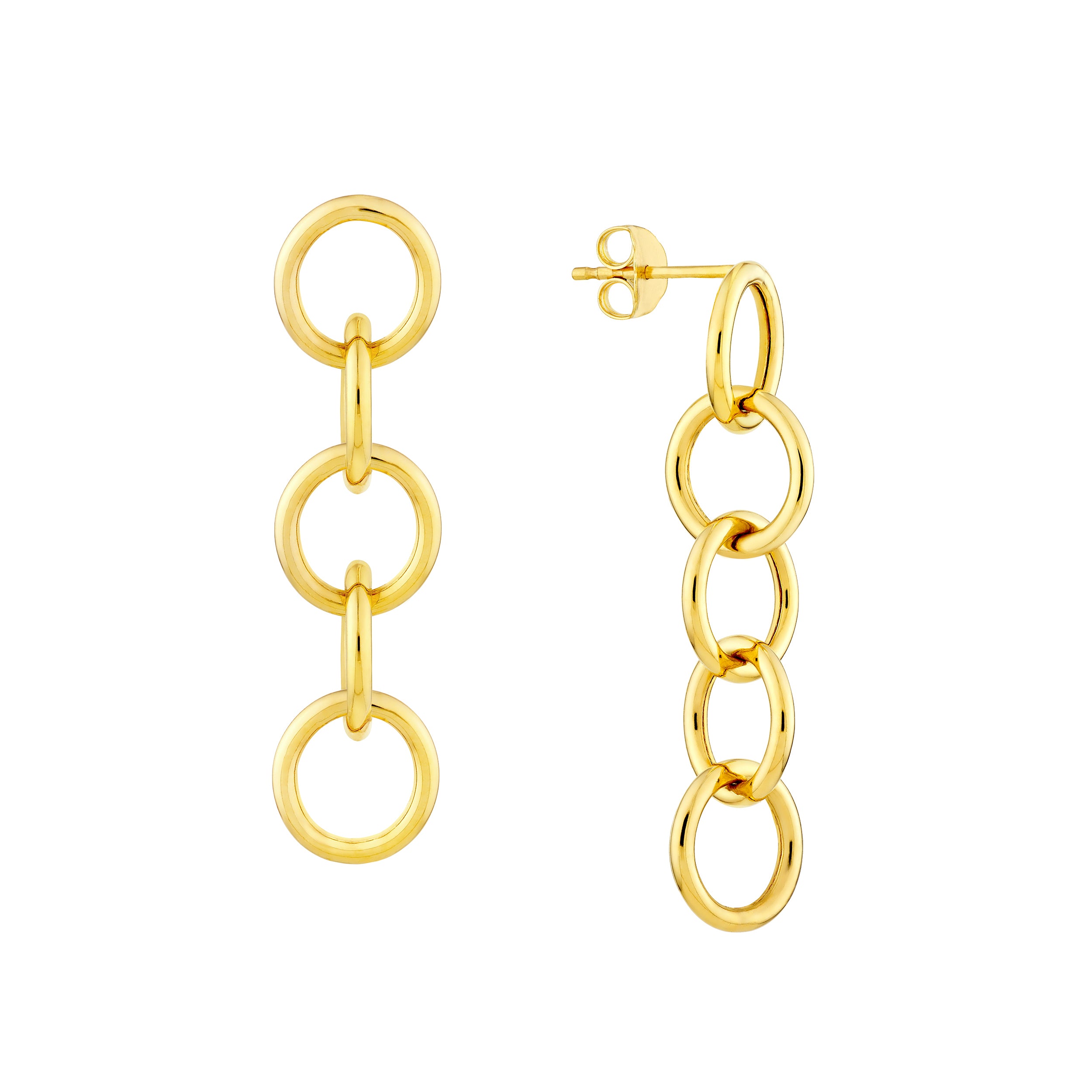 Round Endless Link Dangle Earrings