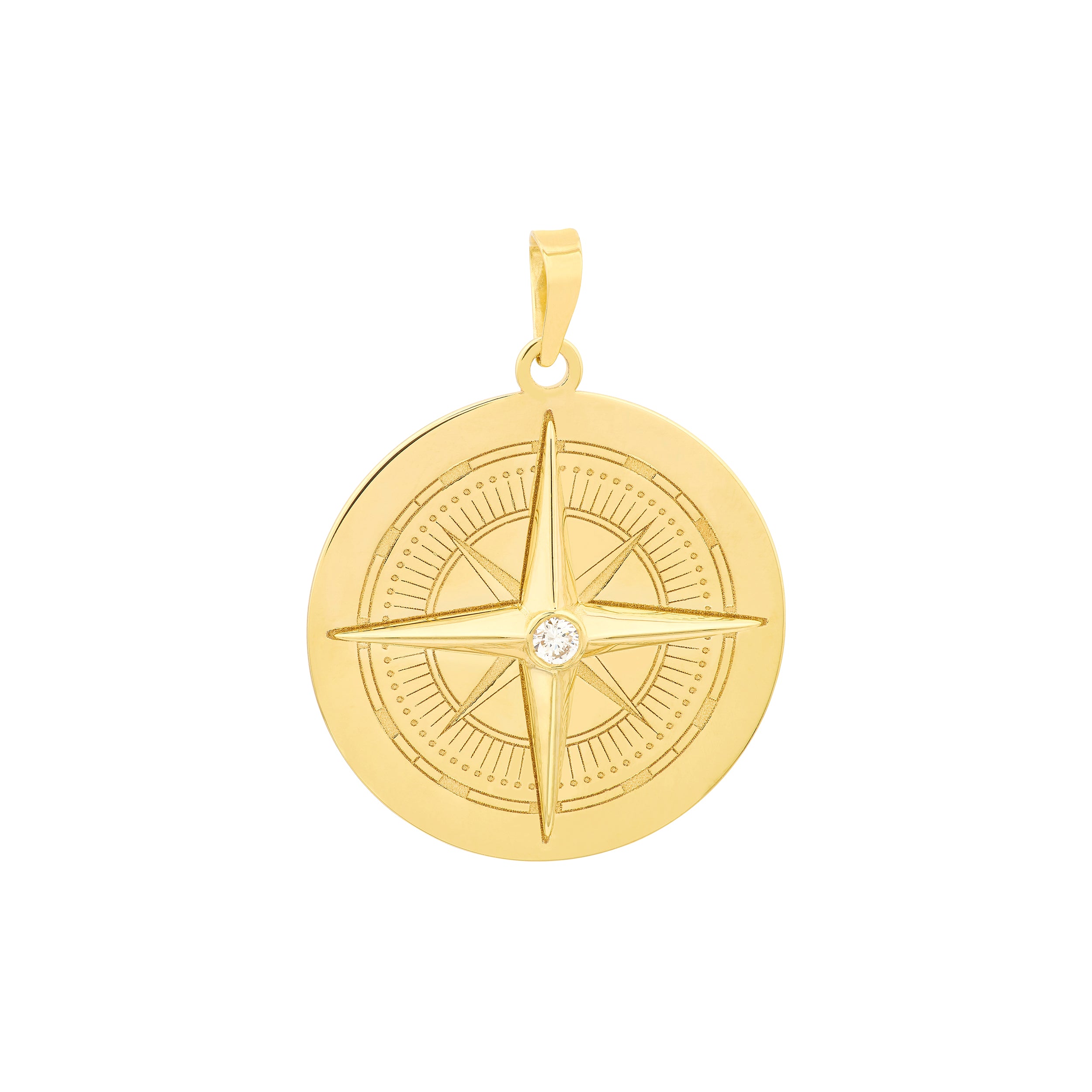 1/20tcw Diamond Compass Pendant
