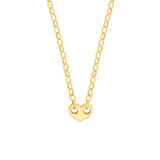 Heart Puff Mariner w/Oval Rolo Necklace