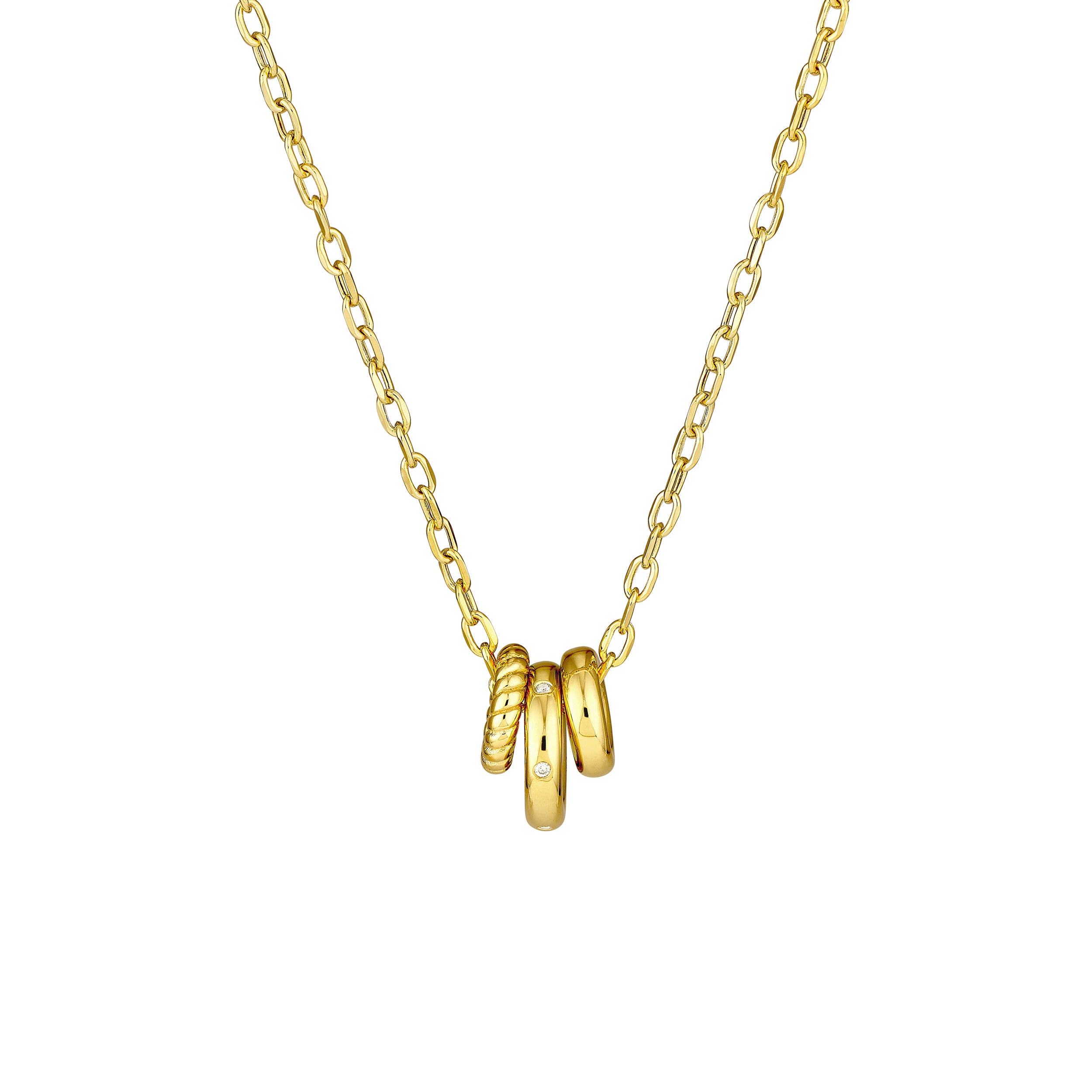 Diamond Circle Trio Necklace