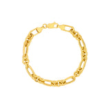 Hollow Rolo Paper Clip Oval Link (3+1) Bracelet