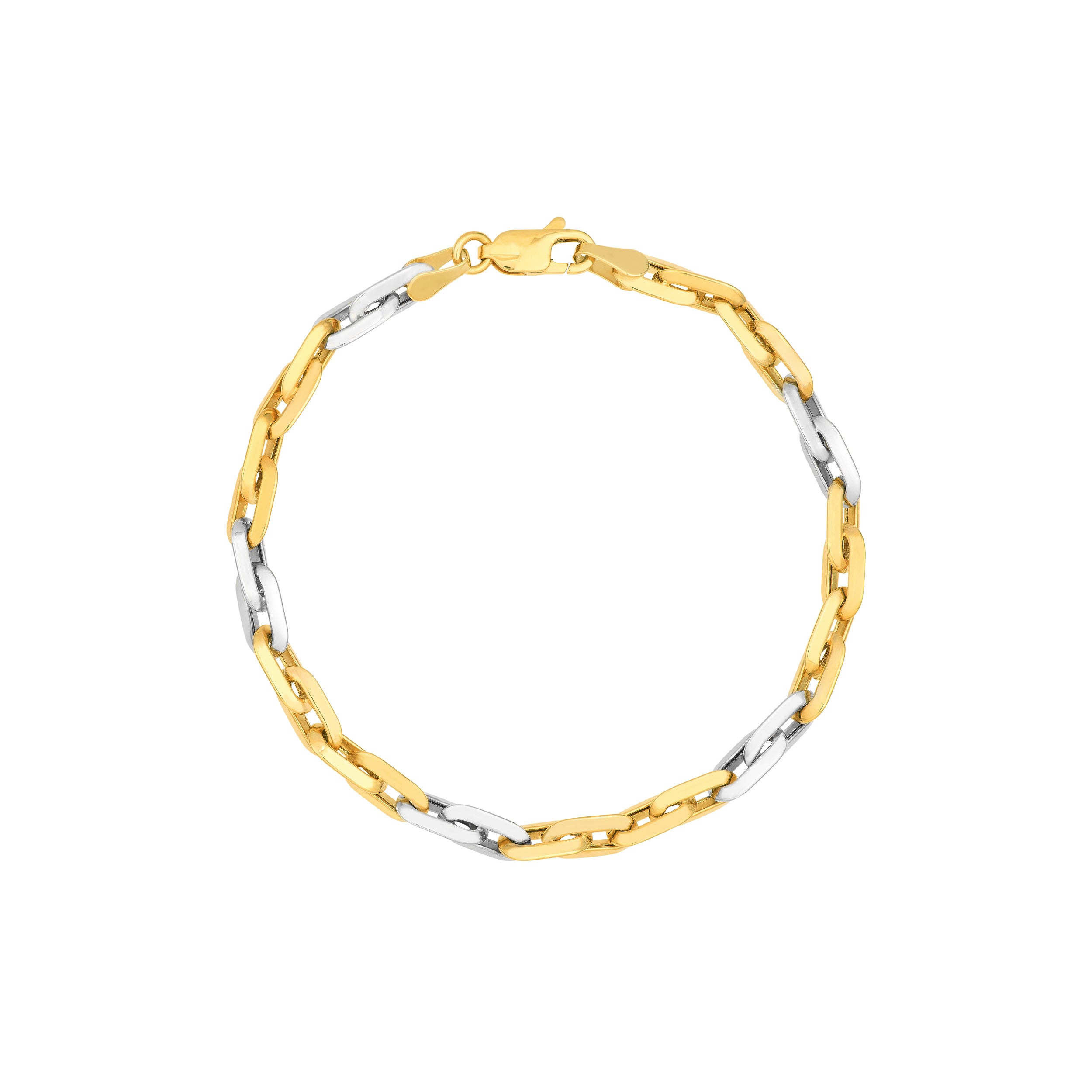 Two Tone Handmade Rectangular 4+2 Link Bracelet
