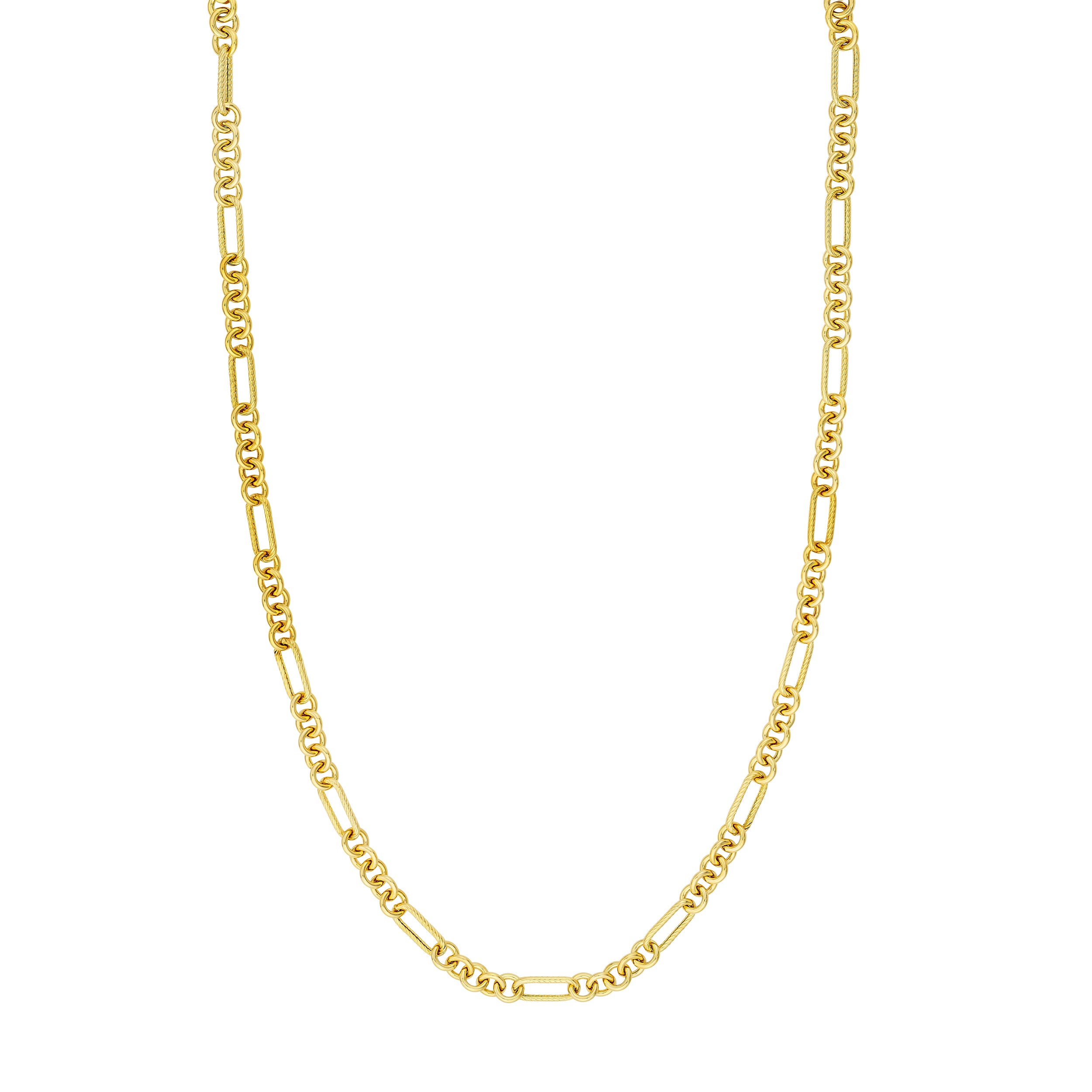 Handmade Textured Oval Rolo Chain