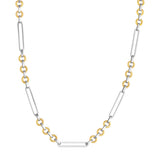 Two Tone Oval Link With Rolo Link Necklace