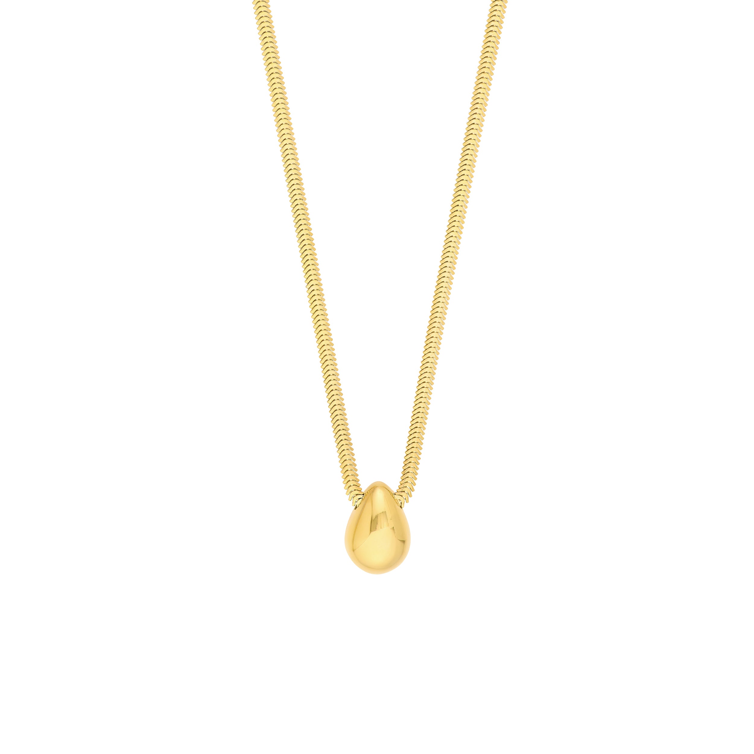 Puff Teardrop Snake Necklace