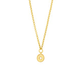 Diamond Puff Charm Rolo Necklace
