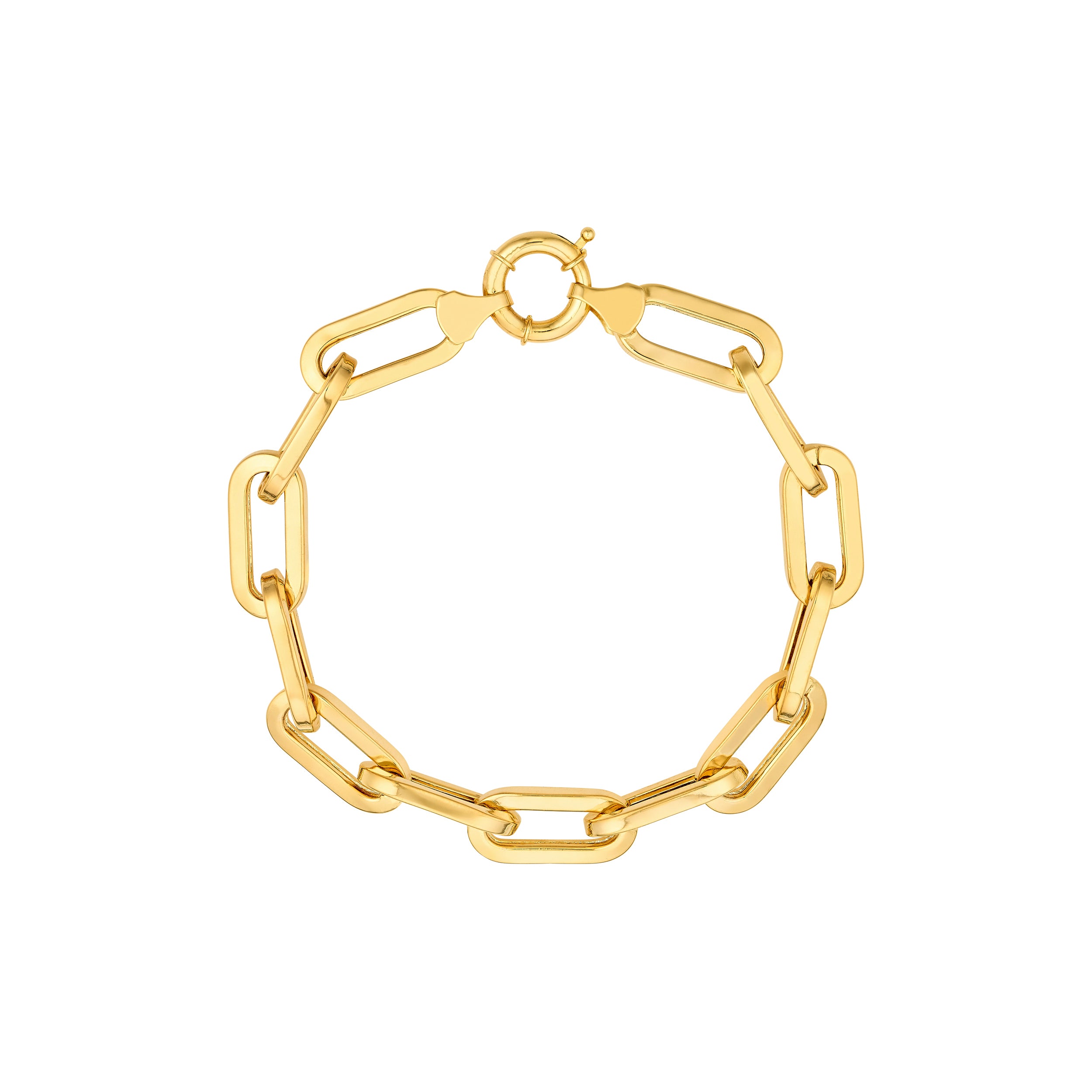 Flat Polished Oval Link Bracelet