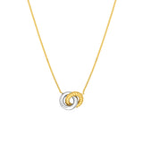 Two-Tone Interlocking Texture Circle Necklace